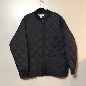 Mens Black Quilted Jacket By PHYS.SCI Large Nylon & Polyester Lightweight Design